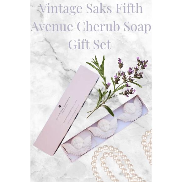 Vintage Saks Cherub Soap Gift Set Angelcore NIB - Picture 8 of 8